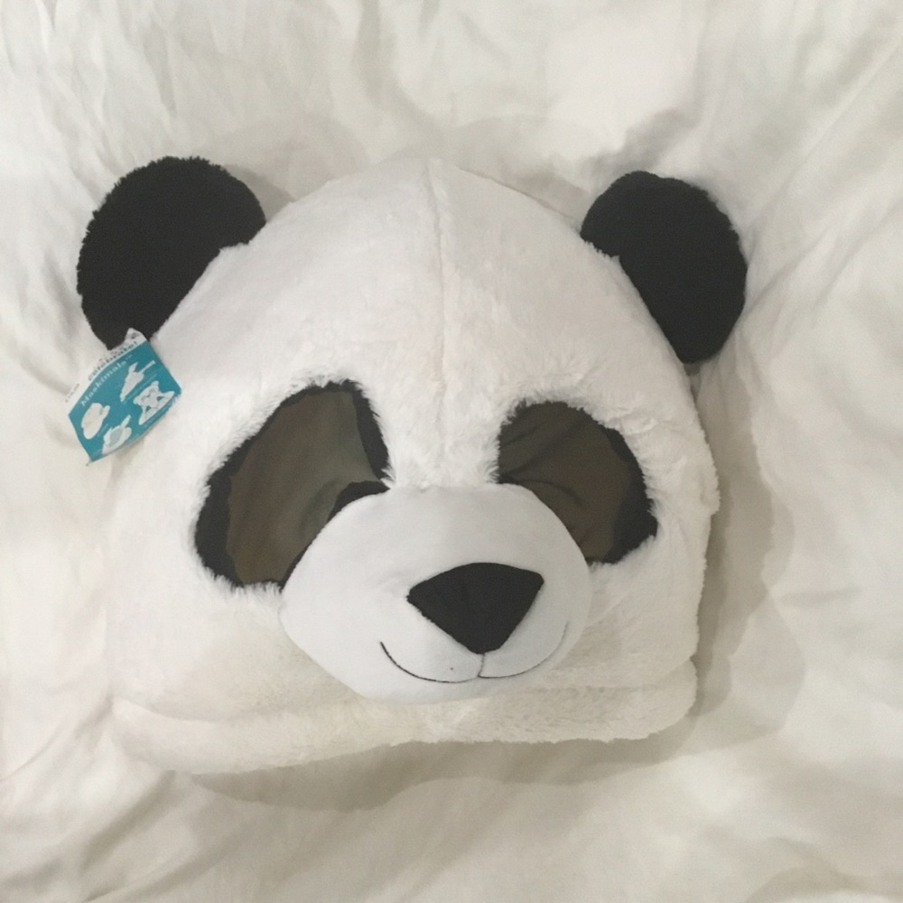 PANDA PLUSH MASK NWT